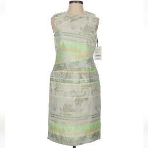 W By Worth Womens Sleeveless Sheath Dress, Sand and Sugar Snap, Size 2